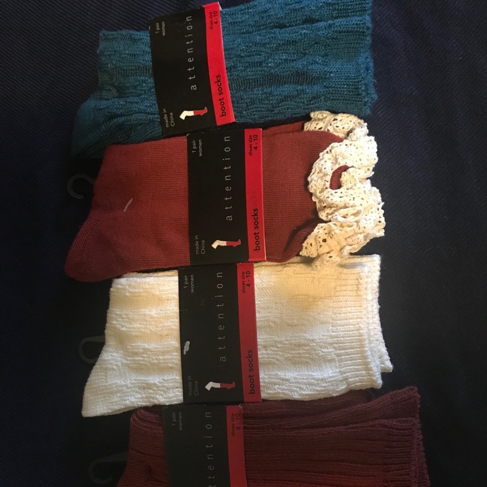 Attention knee high socks shoe size 4 - 10